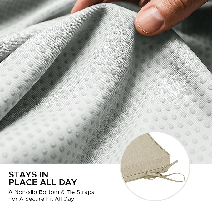 Outdoor Round Chair Cushions 15 Inch, Set of 2, Beige | Fade-Resistant, Water-Resistant, Bistro Chair Seat Pads for Porch Garden Balcony Patio Furniture Stools, Non-Slip Bottom