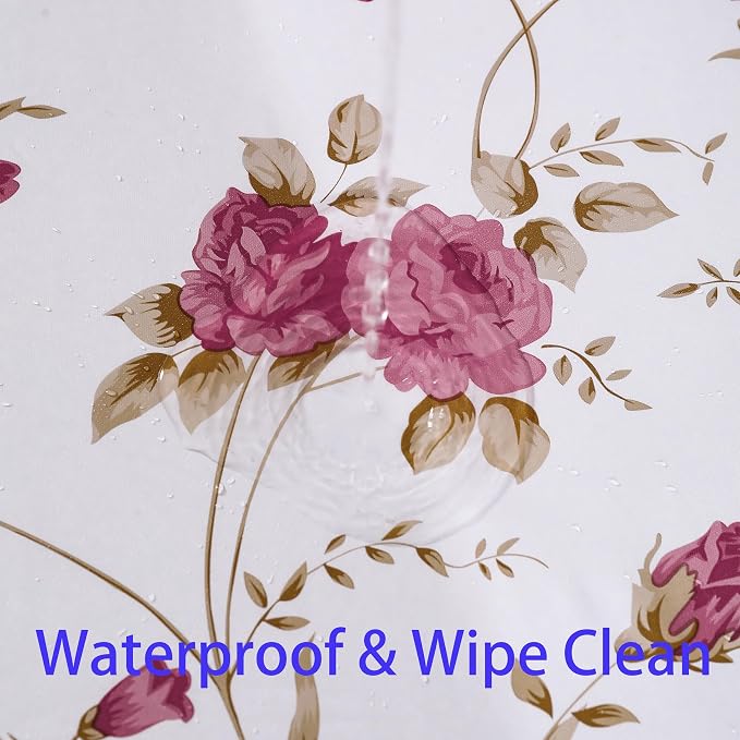 Walrus Heavy Duty Vinyl Tablecloth with Flannel Backing Waterproof Oil-Proof Plastic Table Cloth Stain-Resistant Wipeable Rectangle or Square Table Cover for Indoor and Outdoor (Flowers, 52X70 Inch)