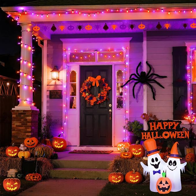 JMEXSUSS 500 LED Orange and Purple Halloween Lights with Remote | 173ft Halloween String Lights Outdoor Waterproof, 8 Modes Christmas Tree Light Plug in for Party House Indoor Decor