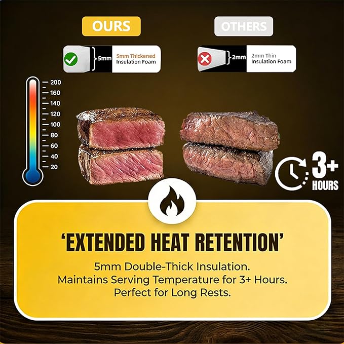 BBQ Blanket for Resting Meat 21in, 270° Opening Insulated Brisket Resting Bag, Heavy Duty 100% Leak-Proof Smoker Meat Resting Case for Smoking & Camping, BBQ Grilling Gifts for Men, Smoker Accessories