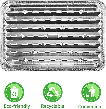 30-Pack Disposable Grill Toppers, Aluminum Foil Grill Pans with Holes, Grill Accessories for Barbecue, Outdoor Cooking and Camping