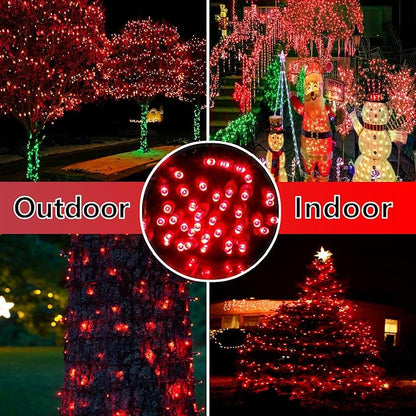 25ft 50 Counts Red LED Christmas Lights - Commercial Grade Outdoor Waterproof, 5mm Wide Angle Green Wire, Xmas Tree Lights, IP:65, UL