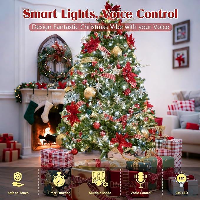 2026 New Voice Control Connectable 88FT 240LED String Lights Indoor Outdoor Clear Wire Twinkle Fairy Light Plug in with Timer for Bedroom Classroom Wedding Tree Patio Decor