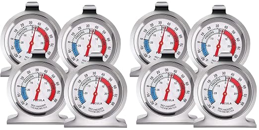 4PACK Refrigerator Thermometer -30-30 deg C/-20-80 deg F, Classic Fridge Thermometer Large Dial with Red Indicator Thermometer for Freezer Refrigerator Cooler (Pack of 2)