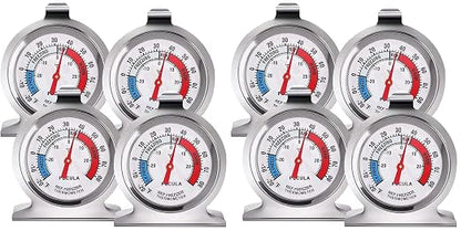 4PACK Refrigerator Thermometer -30-30 deg C/-20-80 deg F, Classic Fridge Thermometer Large Dial with Red Indicator Thermometer for Freezer Refrigerator Cooler (Pack of 2)