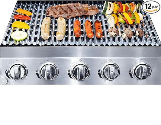 Foilman Heavy-Duty Disposable Aluminum Grill Liners, 12 x 20 Inch Nonstick Cooking Sheets for BBQ, Protects Grates from Grease, Even Heat Distribution, Easy Cleanup for Outdoor Grilling - Pack of 12