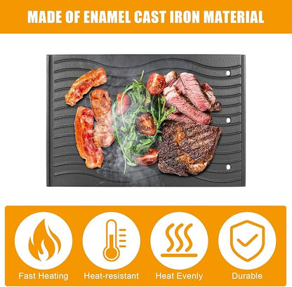 56040 56041 Cooking Griddle for Napoleon PRO 500,Prestige 500,Napoleon LEX Series BBQ Grill Accessories, Reversible Cast Iron Griddle Plate Grill Replacement Parts