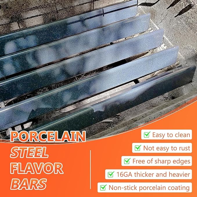 QuliMetal SUS304 34.5" Grill Burners & 24.5" Flavorizer Bars for Weber Genesis 300 Series(2007-2010), Grill Parts for Weber Genesis E310, E320, S310 (with Side Control), Replaces Weber 7540, 67722