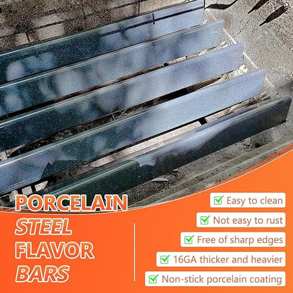 QuliMetal SUS304 34.5" Grill Burners & 24.5" Flavorizer Bars for Weber Genesis 300 Series(2007-2010), Grill Parts for Weber Genesis E310, E320, S310 (with Side Control), Replaces Weber 7540, 67722