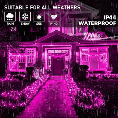 kemooie 500 LED Pink Valentines Day Lights,164 FT String Lights Outdoor Plug in Waterproof with 8 Twinkle Modes for Indoor Outdoor Bedroom, Yard, Wedding, Valentines Day Decoration