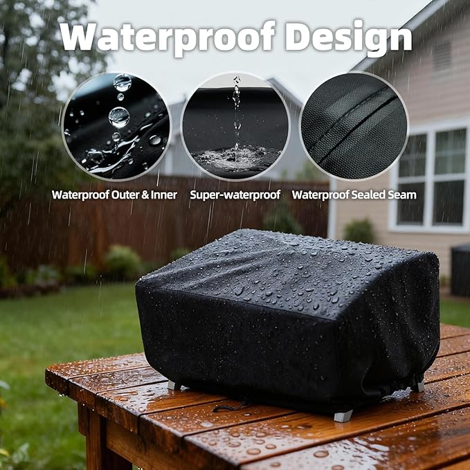NOELIFE 24 Inch Tabletop Grill Cover for Cuisinart CGG-306/CGG-059, Blackstone 22 inch Table top Griddle, Royal Gourmet PD1301R, Waterproof & Windproof Outdoor BBQ Grilling Accessories (Cover Only)