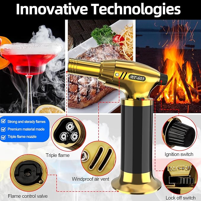 Cocktail Smoker Kit - Whiskey Smoker Kit with Torch,8 Flavors Wood Chips for Whiskey and Bourbon,Old Fashioned Smoker Set for Infused Cocktail,Cheese and Meats,Gifts for Men,Dad,Husband (NO Butane)