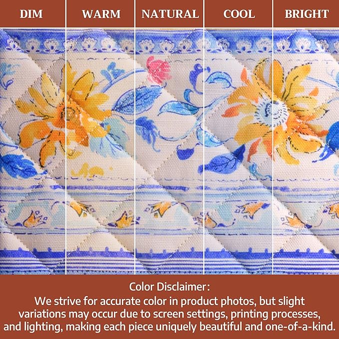 Maison d' Hermine Pot Holders 100% Cotton Heat Resistant Potholders 8" x 8" Hot Pads with Loop BBQ Cooking Baking Hotel Farmhouse Kitchen Handling Hot Pans Spring Summer (Pack of 2, Girassol)