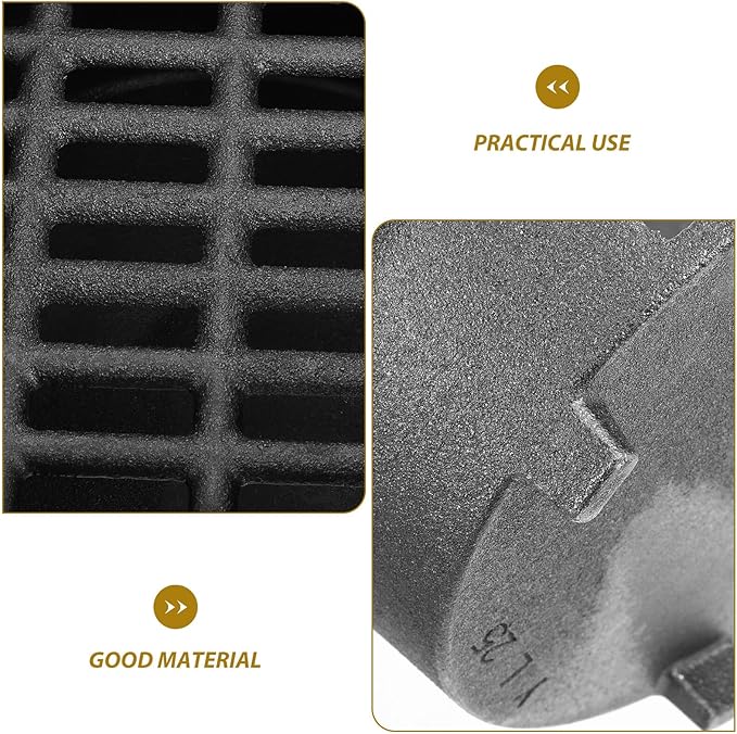Totority Cast Iron Charcoal Heating Stove with Handle and Inner Grill Grate, Large Portable Barbecue Grill for Outdoor Camping and Backyard Bbq