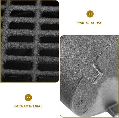 Totority Cast Iron Charcoal Heating Stove with Handle and Inner Grill Grate, Large Portable Barbecue Grill for Outdoor Camping and Backyard Bbq