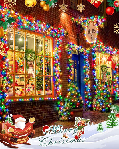 Multicolor Christmas Lights Outdoor Total 710FT 1800 LED, Extra Long Outdoor String Lights Waterproof, Timer & Memory, 8 Modes Dimmable Plug in Fairy for Outside Tree Wedding Patry