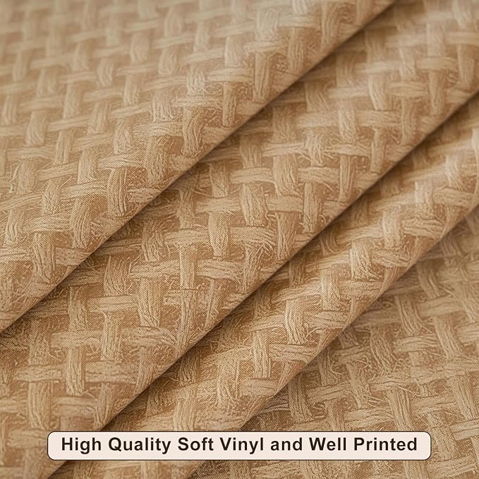 LIBERECOO Heavy Duty Vinyl Tablecloth with Flannel Backing Waterproof Oil-Proof Plastic Table Cloth Stain-Resistant Wipeable Rectangle or Square Table Cover for Indoor and Outdoor 60 x 84 Inch
