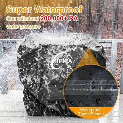 Kipiea Heavy Duty Grill Cover for Traeger Flatrock 3 Zone, 600D Oxford Fabric Wood Pellet Smoker Covers Waterproof & Windproof, Pellet BBQ Grill Cover for Outside Anti-UV, No Tear, No Fading