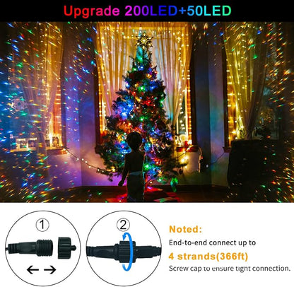 JMEXSUSS 250 LED String Lights, Warm White to Multicolor Christmas Lights | 8 Modes, 91.5ft, Durable, Indoor/Outdoor, Waterproof, Green Wire, for Tree Garden Patio Party Yard Christmas Decor