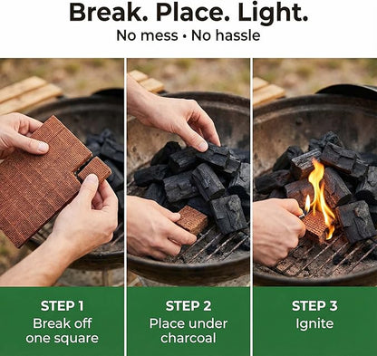 Fire Starter Cubes for Grills: Natural Fire Starters Blocks - Quick Ignition Odorless Firestarter Squares for Campfire BBQ Outdoor Firepits Fireplaces & Wood Stoves - 144 pcs