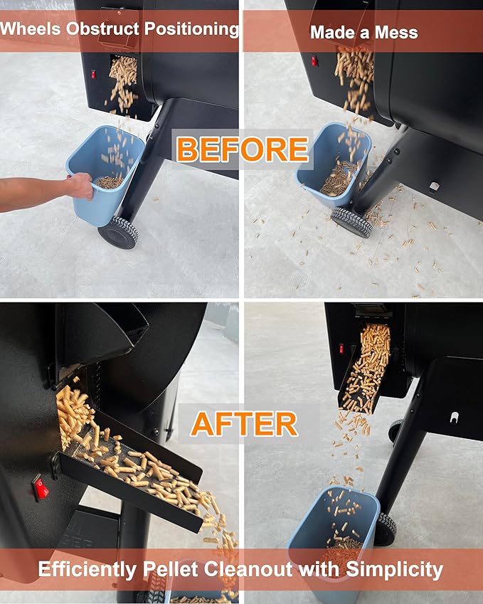 Pellet Smoker Magnetic Helper Chute: Effortless Pellet Collection, Accessories for Traeger and Pit Boss Grill, Magnetic Pellet Slide for Emptying Pellet Grill Hoppers