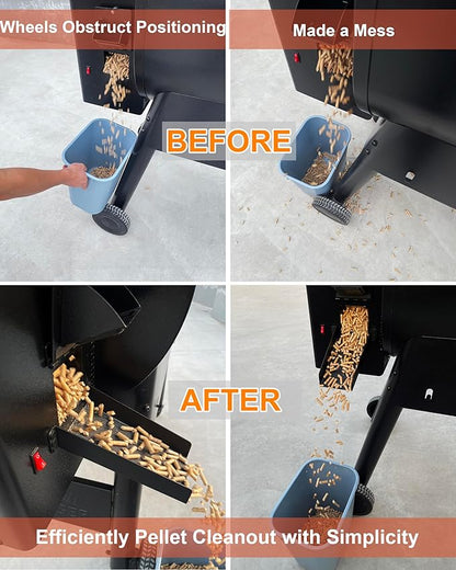 Pellet Smoker Magnetic Helper Chute: Effortless Pellet Collection, Accessories for Traeger and Pit Boss Grill, Magnetic Pellet Slide for Emptying Pellet Grill Hoppers