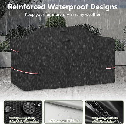 86 Inch Island Grill Cover - 600D Heavy Duty Waterproof All Weather Protection Outdoor Cover,Black