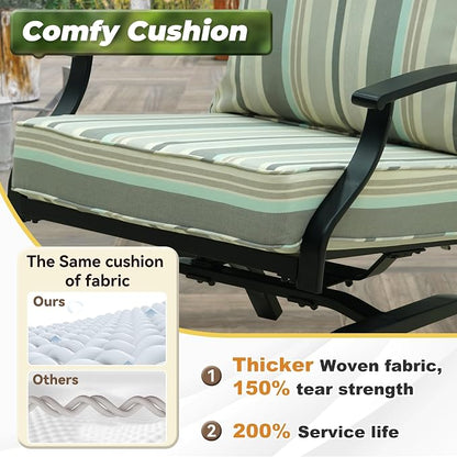 Deep Seat Patio Cushions Set 24 x 24 Inch,Olefin Fabric Outdoor Seat Cushion,Patio Furniture Cushions with Removable Cover,Rain-Proof and Fade Resistant Deep Seat Bottom & Back Cushion,1set