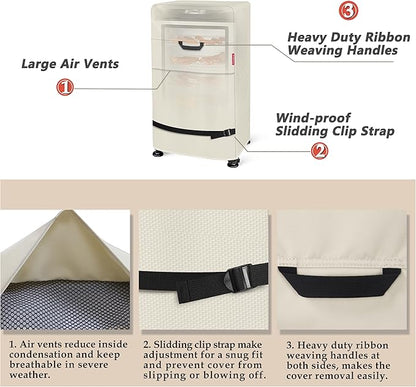 Porch Shield 30 Inch Electric Smoker Cover for Masterbuilt Smoker, Waterproof Heavy Duty Outdoor Smoker Grill Covers 20W x 18D x 33H inch, Beige