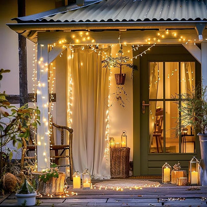 JMEXSUSS 400 LED Christmas Lights Outdoor, Classroom Lights Plug in | 132 ft Warm White String Lights with Remote, 8 Modes Christmas Tree Lights for Bedroom Outside Patio Party Xmas Holiday Decor
