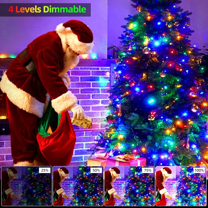 MZD8391 262FT 800LED Color Changing Christmas Light,Christmas Tree Light | Warm White & Multicolor, Waterproof, UL listed, 11 Light Mode, Remote & Timer, Memory, Fairy Lights Outdoor