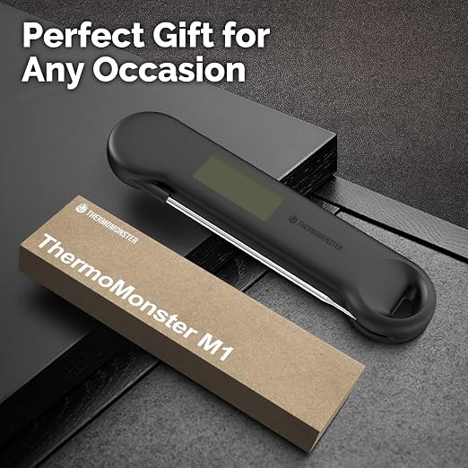 0.5 Sec Instant Read Grill Meat Thermometer Digital Food Cooking BBQ, Black | ±0.5°F Precision, Auto Flip Digital LCD Display, Ideal For Meat, Candy, Grill, BBQ, Food Thermometer for Kitchen Gadgets