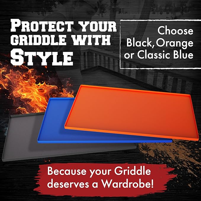 KITCHEN PERFECTION 22" Premium Silicone Griddle Cover Mat For Blackstone Griddle 22 Inch - Hermetic Protection From Rust & Debris All Year, Fits All Blackstone 22 Inch Models - Food Grade Silicone