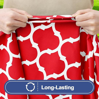 Smiry 2 Pack Rectangle Table Cloth 5 Foot, Waterproof Elastic Fitted Tablecloths, Windproof Washable Polyester Table Cover for Picnic, Camping, Outdoor (Red, 30"x60")