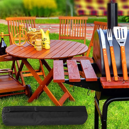 PATIKIL 22x4x4 Inch Grill Storage Tool Bag, Grilling Tools BBQ Bag for Grill Utensil Storage 600D Oxford Foldable Tripod Carry Bag with Adjustable Shoulder Strap for Outdoor Camping