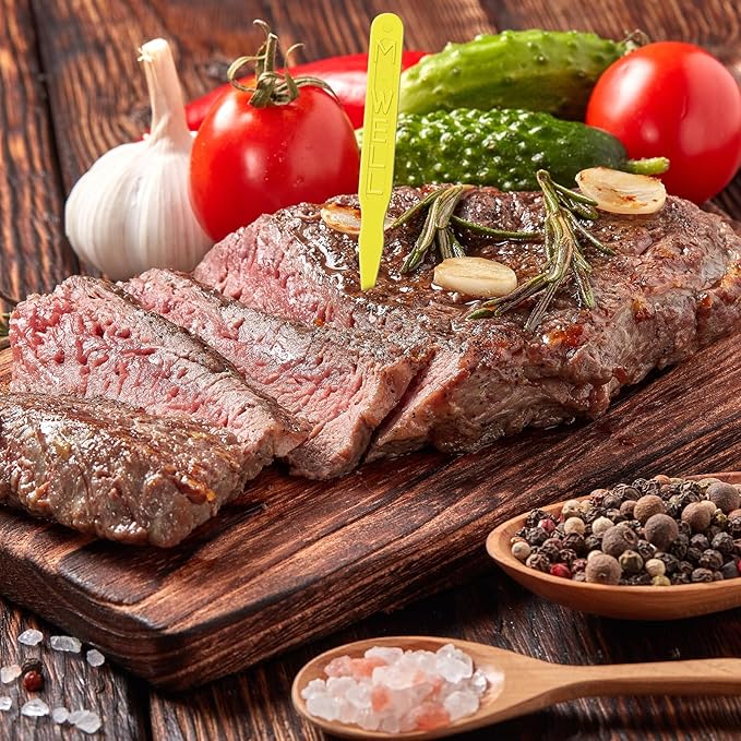 2000 Pcs 3 Inch Steak Markers, Colorful Plastic Meat Doneness Picks Steak Temperature Sticks Assorted Doneness Labels Rare, Medium Rare, Medium Well, Well for Catering, Barbecues, Parties, Picnic