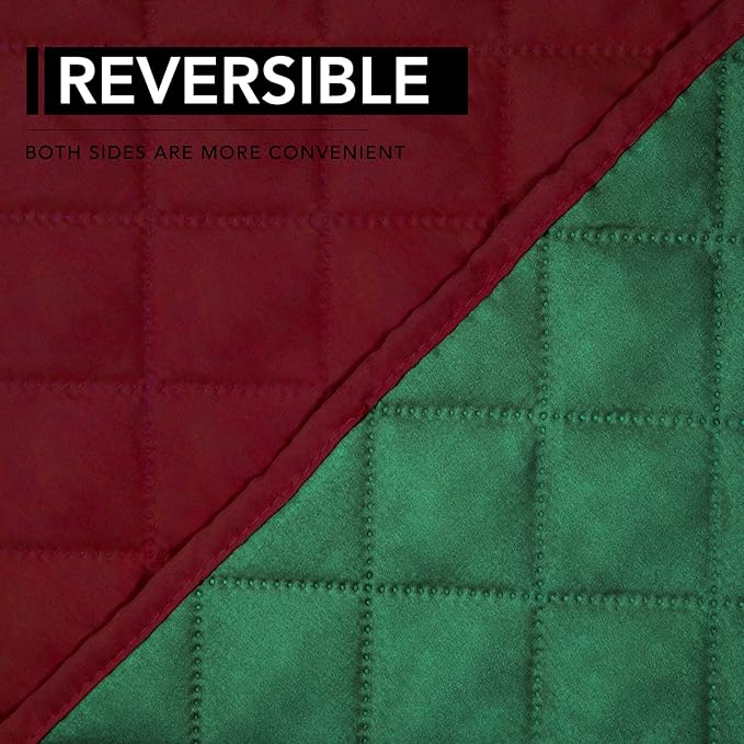 Easy-Going Oversized Recliner Chair Slipcover Reversible Sofa Cover Water Resistant Couch Cover Furniture Protector with Elastic Straps for Pets Dog Cat (Oversized Recliner, Green/Christmas Red) | Machine Washable Slipcover For Dogs, Water Resistant Fu...