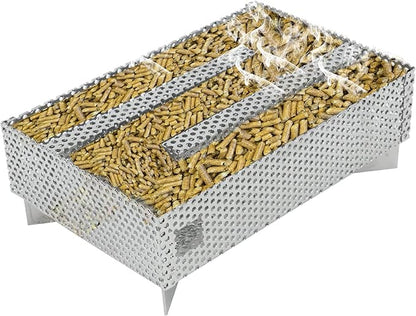 Smoker Tray 12 Hours Pellet Maze Smoker Tray, Perfect for Hot and Cold Smoking Meat, Fish, Cheese Pork Smoking with Wood Pellets - Works in Any Type of Grill or Smoker, 5" x 8"