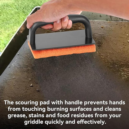 Onlyfire Griddle and Cooking Tool Kit, 18"×12.5" Outdoor Flat Top Griddle Plate with BBQ Scraper, Spatula and Scouring Pad for Gas and Charcoal Grills