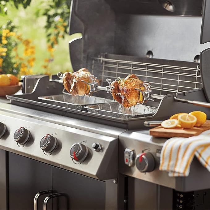 onlyfire Stainless Steel Rotisserie Kit Weber 7659 Replacement | Fits for Weber Spirit and Spirit II 200/300 Series Gas Grills, NOT FIT for Weber Spirit 4 Burner Grills