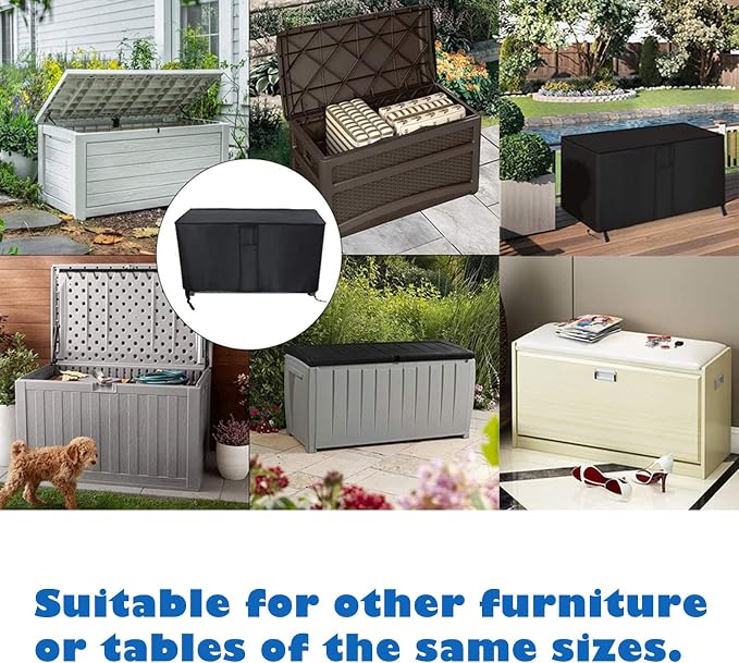 Deck Box Cover for Keter Westwood 150 Gallon Resin Large Deck Box | Patio Furniture Cushion Storage Box Cover Waterproof Dustproof for Outdoor Storage Box- 63” Lx 30”W x 25”H