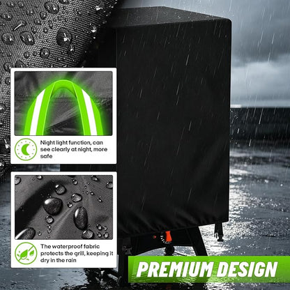 420D Vertical Smoker Cover Fit for Pit Boss Series 3, 23x22x47in | PU Coating, Waterproof Buckle, Bottom Drawstring,Waterproof Grill BBQ Cover Outdoor with Buckle