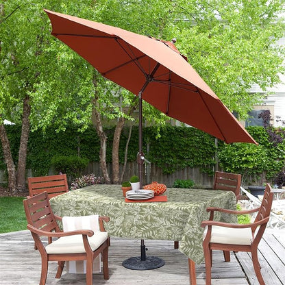 LVTXIII Rectangle Outdoor Tablecloth with Umbrella Hole and Zipper, Water-Repellent 60 x 84 Inch Patio Table Cover for Picnic, Garden, Backyard Dining, Tropical Leaf Green