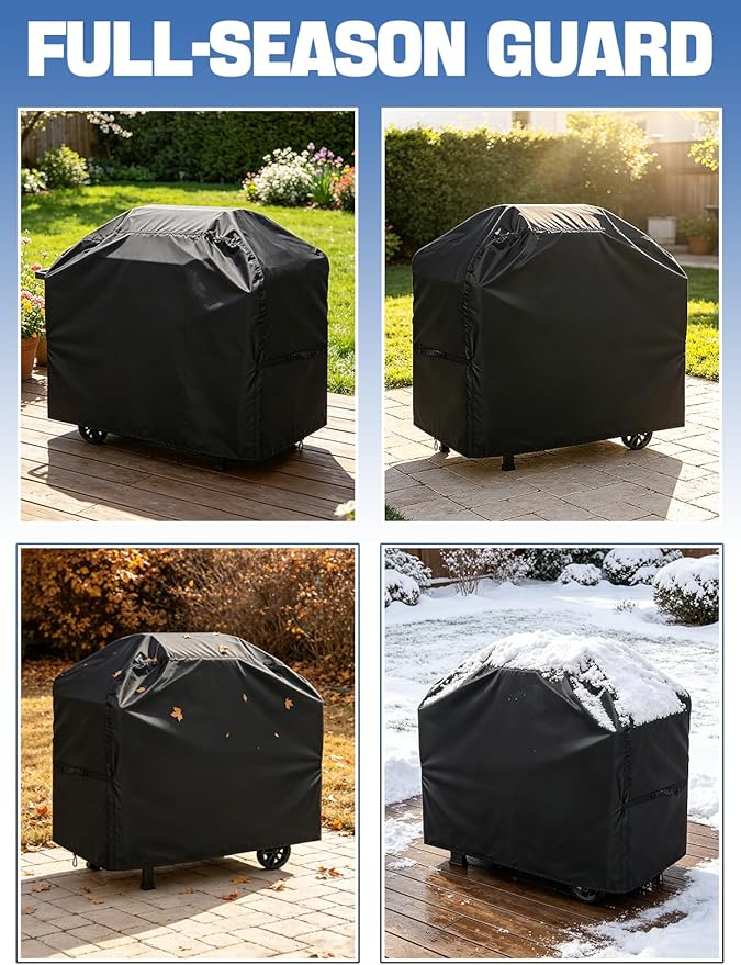 PAMASE 65in BBQ Cover fits Most 3-5 Burner Gas Grills - Waterproof Gas Cover for Outdoor Grill, UV Fade & Rip Resistant, Compatible with Weber Genesis, Camp Chef, Nexgrill, Char-Broil