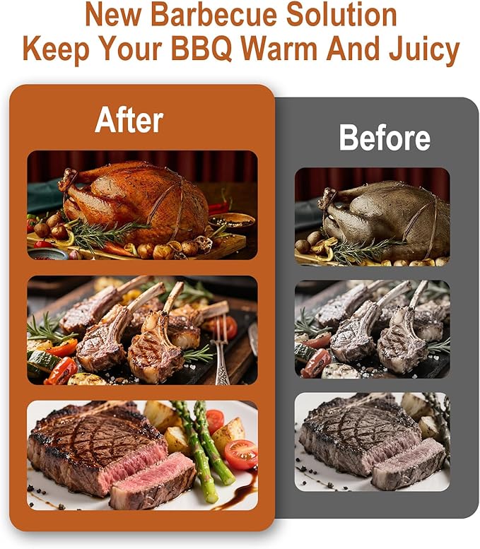 BBQ Blanket for Resting Meat, 21 in Waterproof Reusable Pellet Smoker Accessories Meat Insulated Resting Bag with Wide Mouth for Large Brisket/Beef/Pork Shoulders/Turkeys/Tenderloin