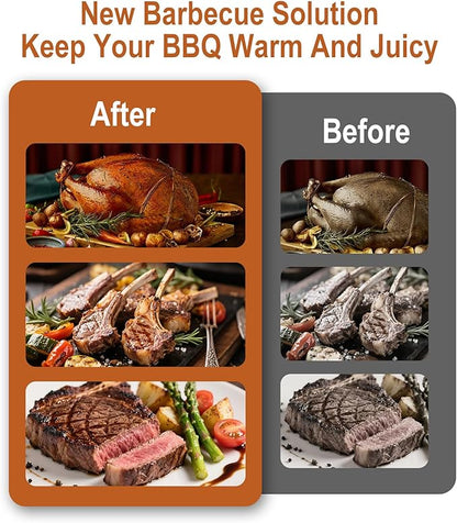 BBQ Blanket for Resting Meat, 21 in Waterproof Reusable Pellet Smoker Accessories Meat Insulated Resting Bag with Wide Mouth for Large Brisket/Beef/Pork Shoulders/Turkeys/Tenderloin