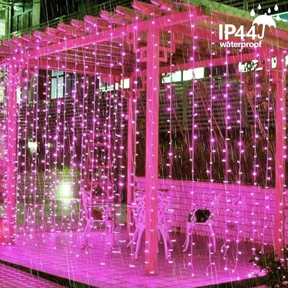 YEGUO Pink String Lights Indoor, 165ft 500 LED Christmas Lights Outdoor Waterproof, 8 Modes Clear Wire Fairy Light Plug in for Party Tree Wedding Xmas