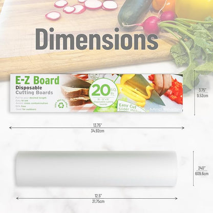Mind Reader E-Z Board Disposable Plastic Cutting Board, Flexible, 20 sf, Camping, 13.78"L x 3.35"W x 3.74"H, 2 Pack, Clear