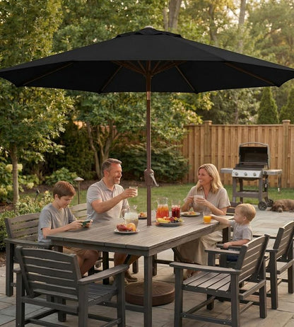 10FT Patio Umbrella, Outdoor Umbrella with Push Button Tilt and Crank, 8 Sturdy Ribs, UV Protection & Waterproof Market Umbrella for Pool, Backyard, Beach,Deck
