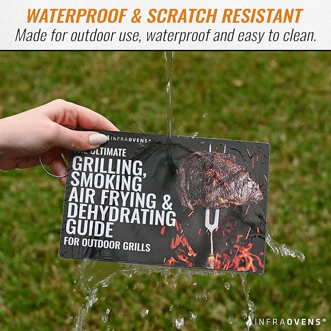 INFRAOVENS Cooking Guide Accessory for Ninja Woodfire Outdoor Grill Pro XL, Pro Connect XL, OG800 OG900 Series, Waterproof Cheat Sheet for Wood Fire 7-in-1, Electric Master Grill, Air Fryer & Smoker